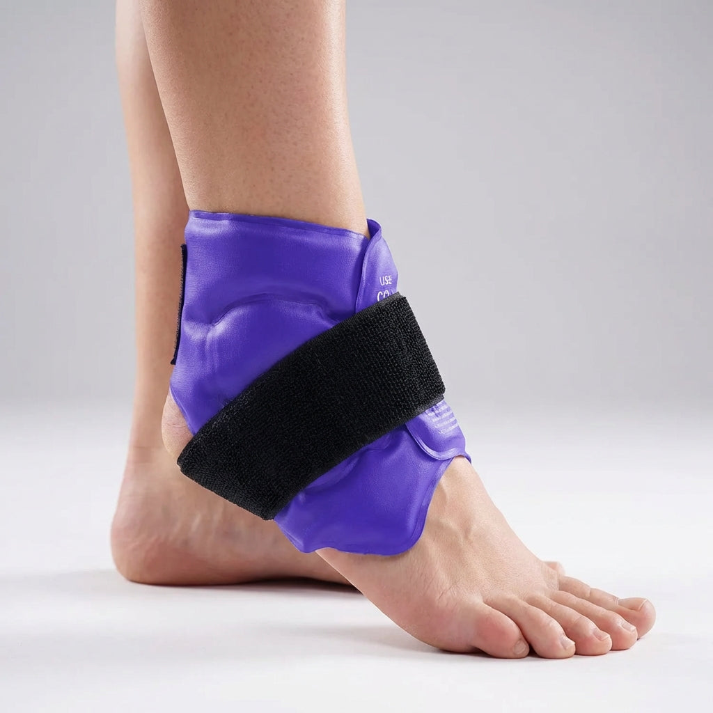 Ankle hot and cold wrap with adjustable strap for pain relief