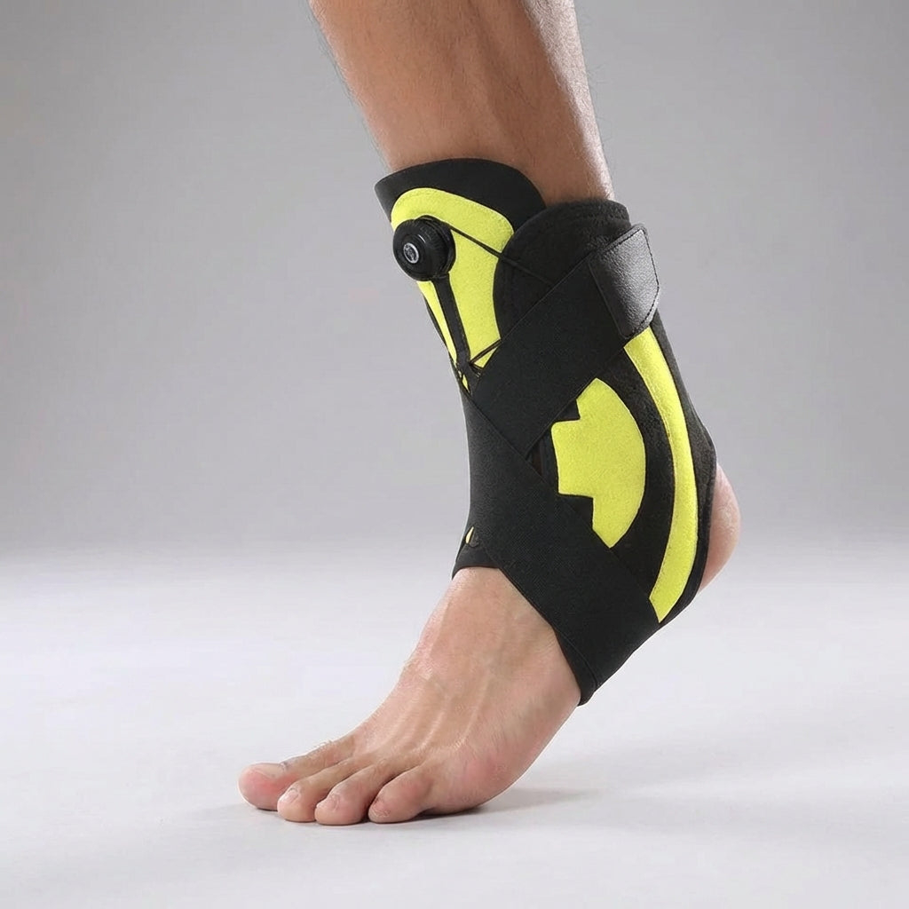 Ankle support wrap with adjustable compression and cross straps