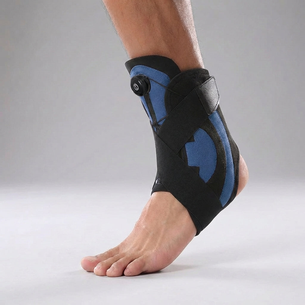 Ankle support wrap with adjustable compression and cross straps