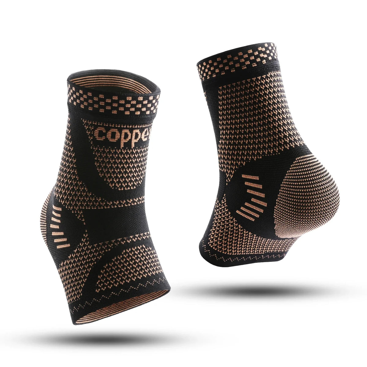 Compression ankle support sleeve with targeted pain relief and breathable zones