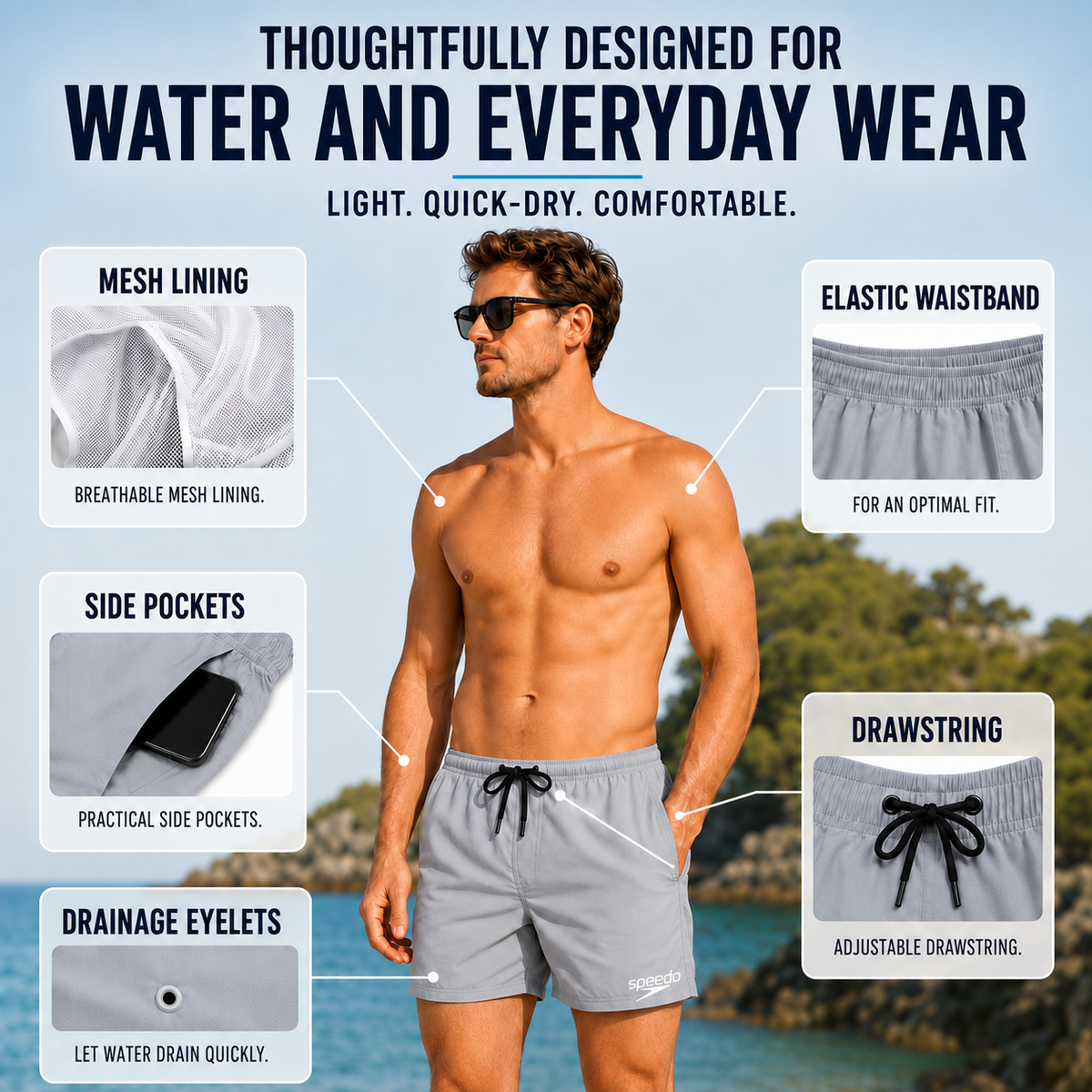 Thrives Outdoor | Aqualuxe Quick-Dry Board Shorts