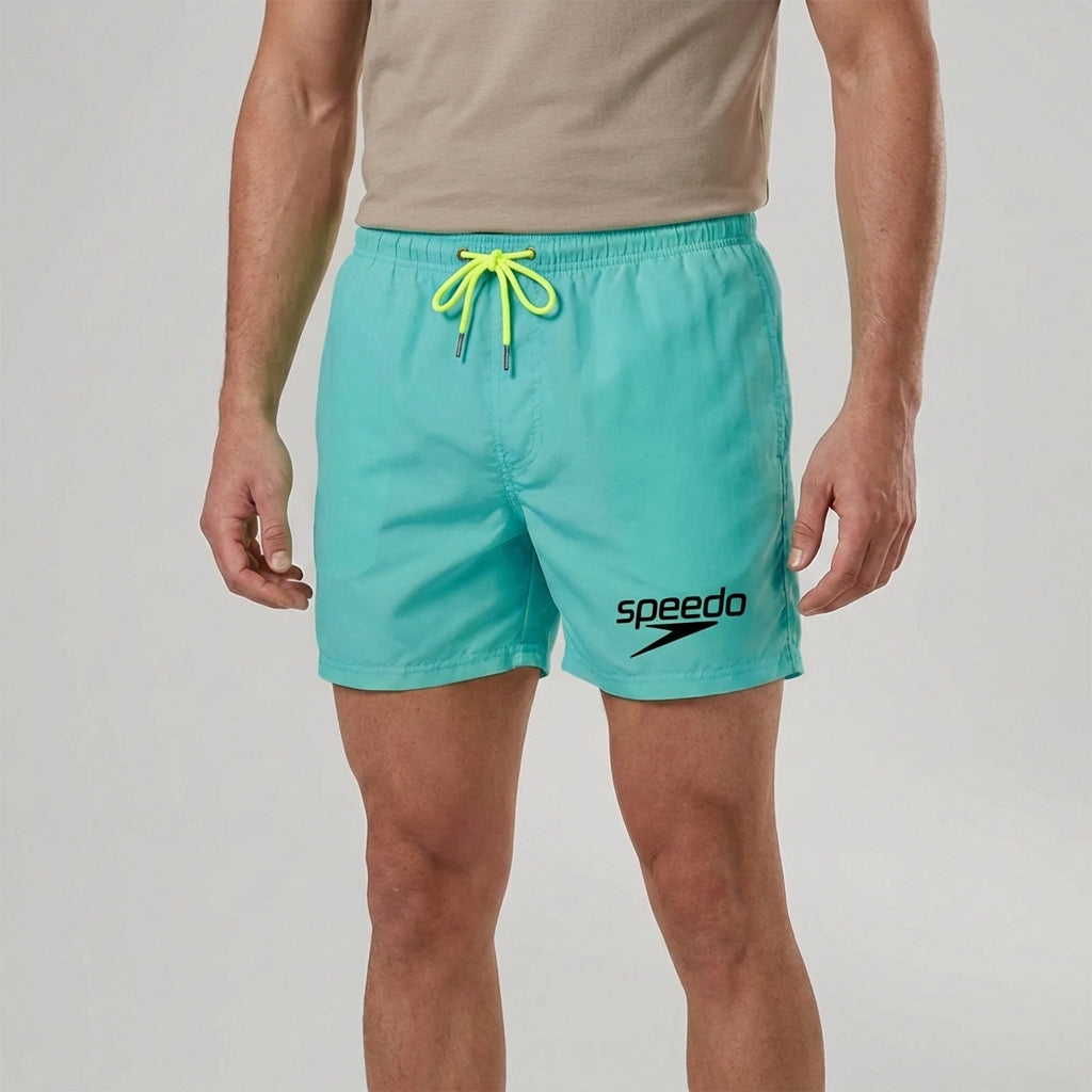 Quick-dry board shorts with breathable design and elastic waistband