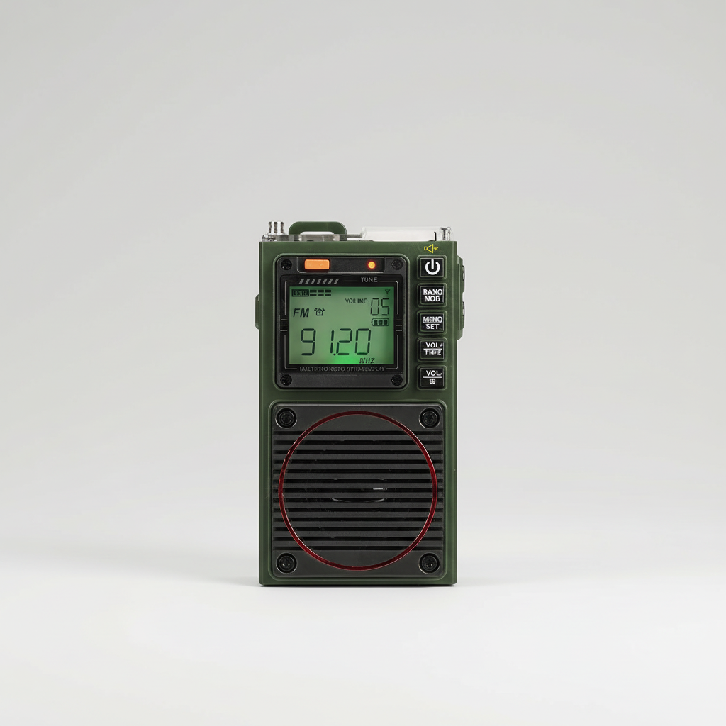 Portable multiband radio with AM FM shortwave reception and rechargeable battery