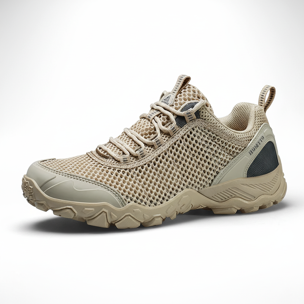 Breathable mesh hiking shoe with non-slip rubber outsole