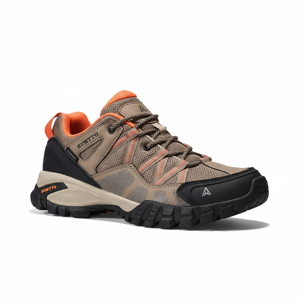 Breathable hiking shoes with air mesh upper and grippy rubber outsole