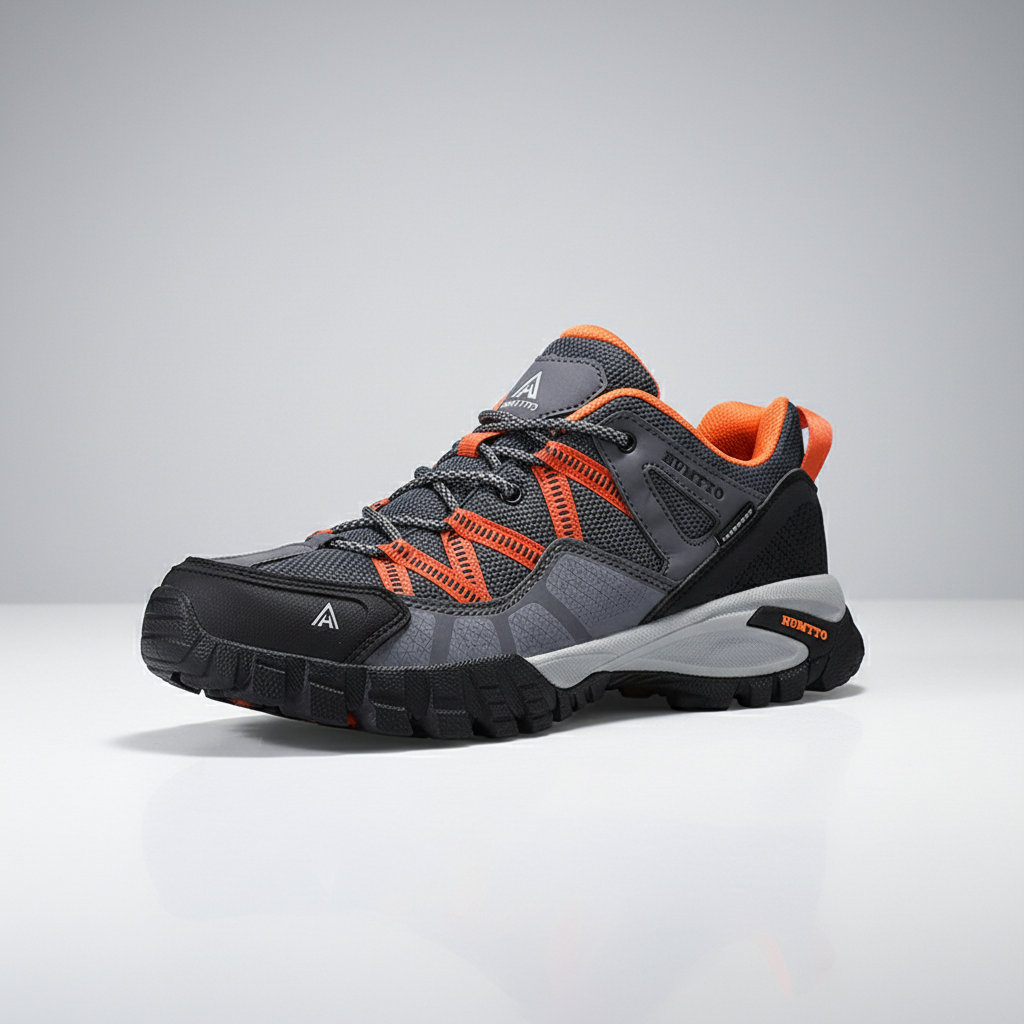 Breathable hiking shoes with air mesh upper and grippy rubber outsole