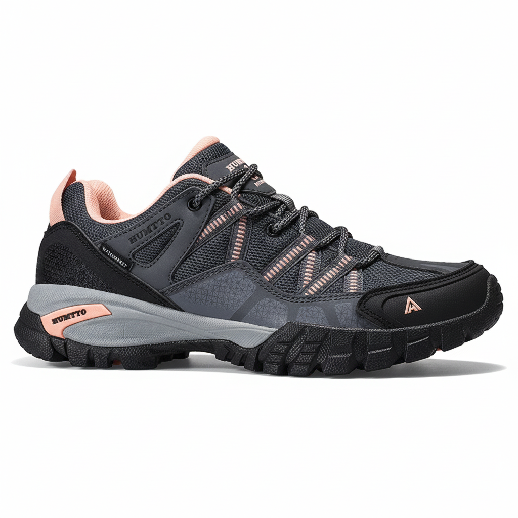 Breathable hiking shoes with air mesh upper and grippy rubber outsole