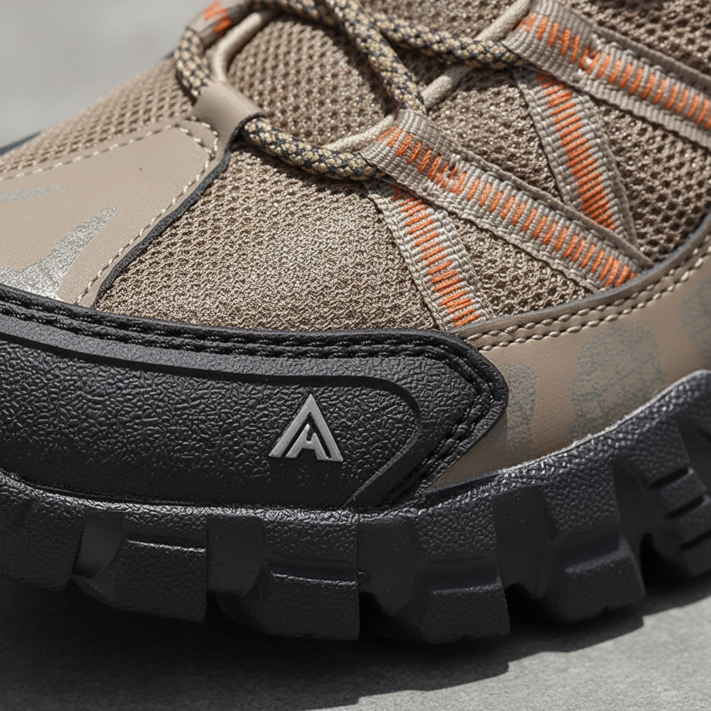 Breathable hiking shoes with air mesh upper and grippy rubber outsole