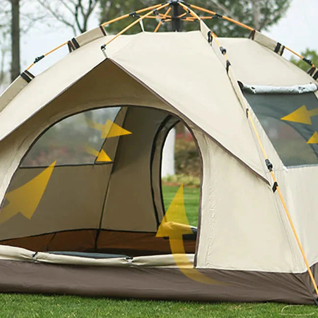 Automatic pop-up tent water-resistant sun protection ventilation