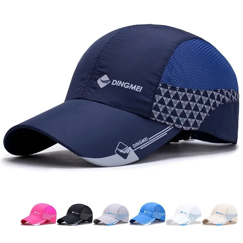 Lightweight men's baseball cap with breathable mesh panels and adjustable rear strap