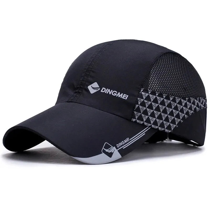 Lightweight men's baseball cap with breathable mesh panels and adjustable rear strap
