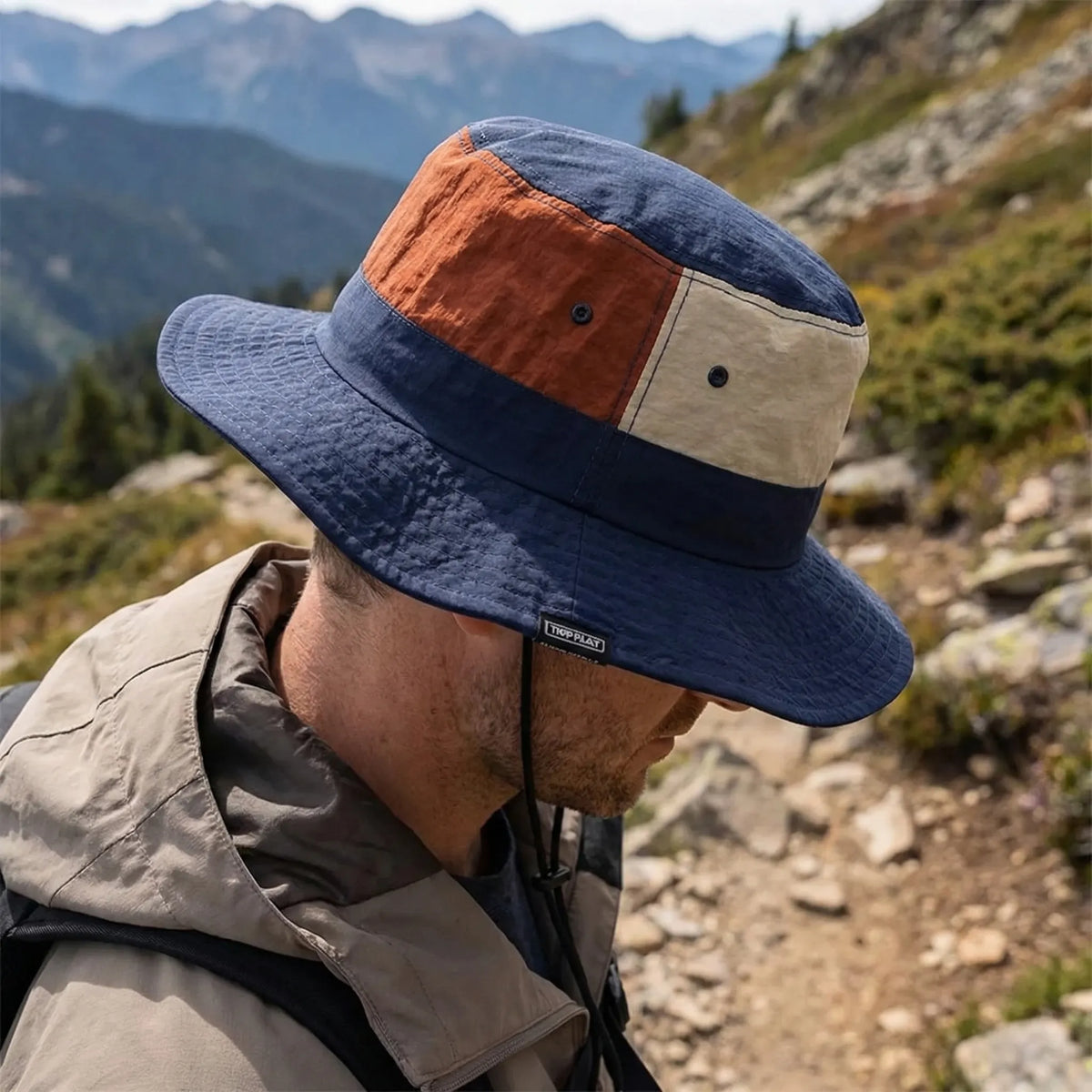 Wide-brim sun hat with UV protection for outdoor activities