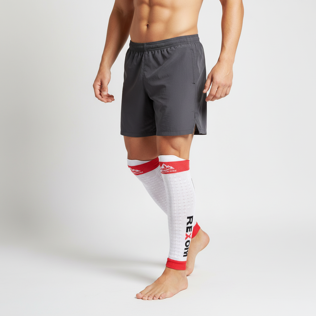 Calf compression sleeve with graduated compression and breathable fabric
