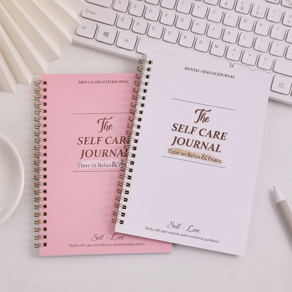 Undated A5 self care journal with guided prompts and affirmations
