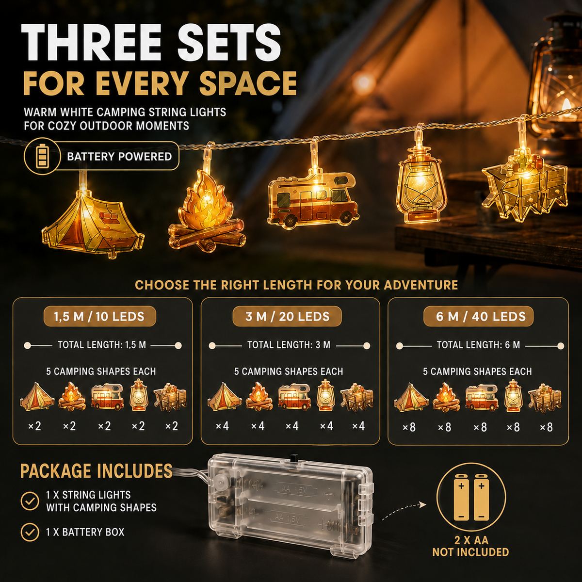Thrives Outdoor | CampGlow String Lights