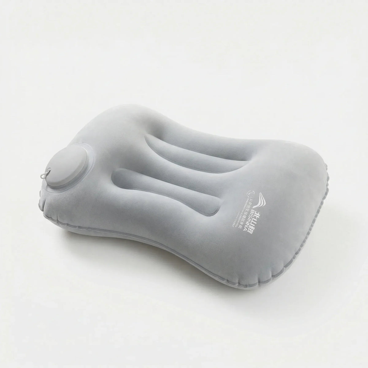 Inflatable camping pillow with contoured neck and lower back support