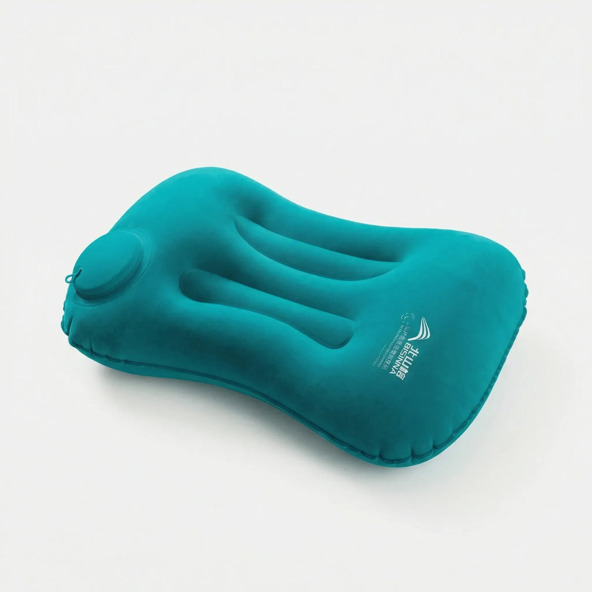 Inflatable camping pillow with contoured neck and lower back support