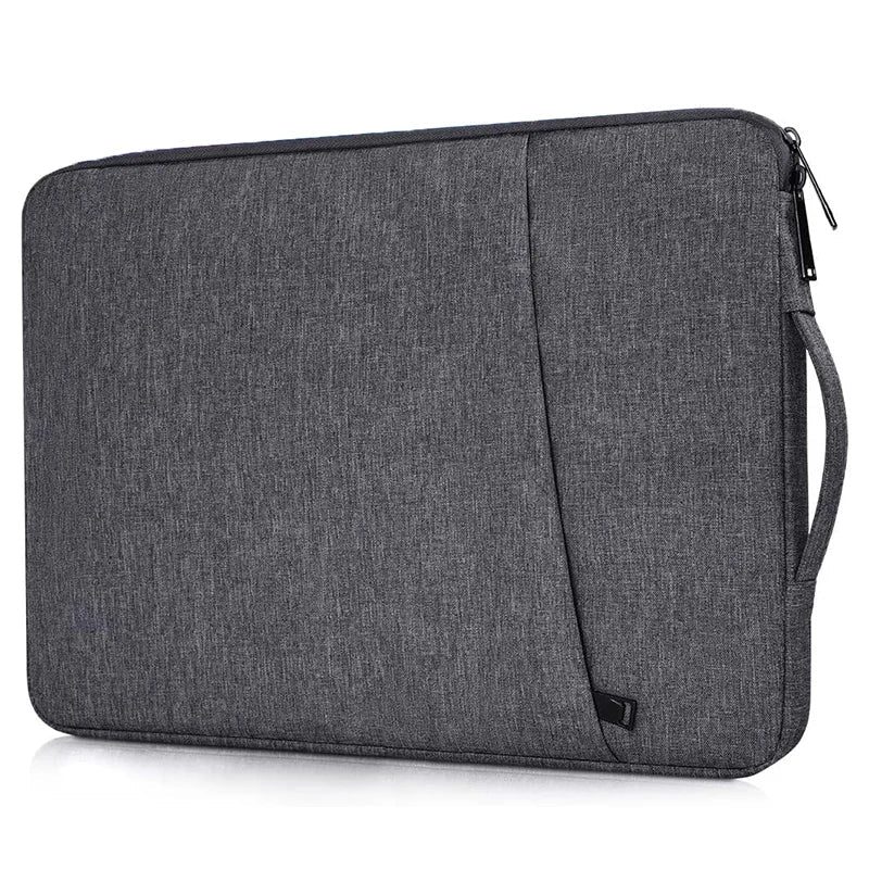Water-resistant canvas laptop sleeve with padded interior and front pocket