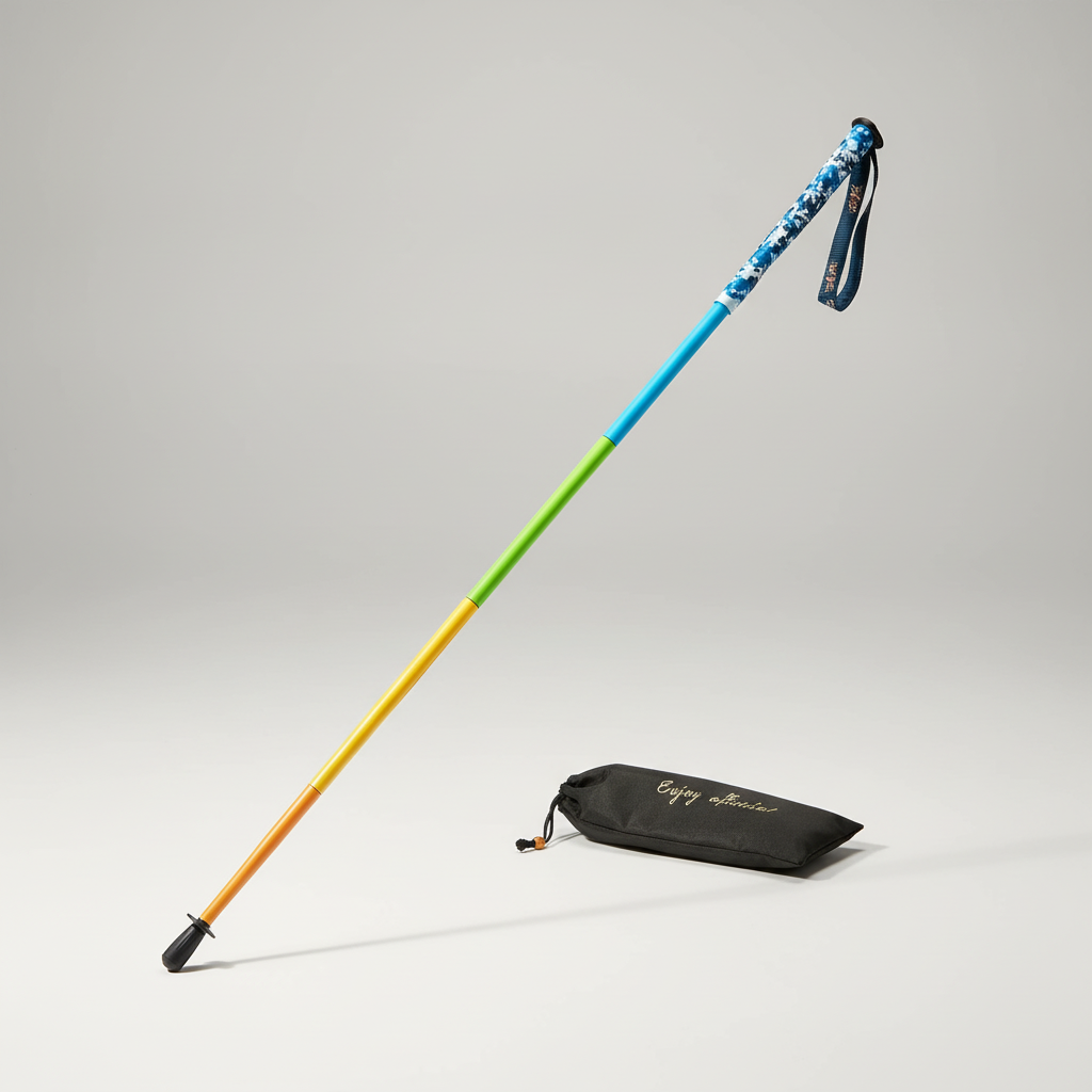 Ultralight aluminium trekking poles with foldable design and EVA grip