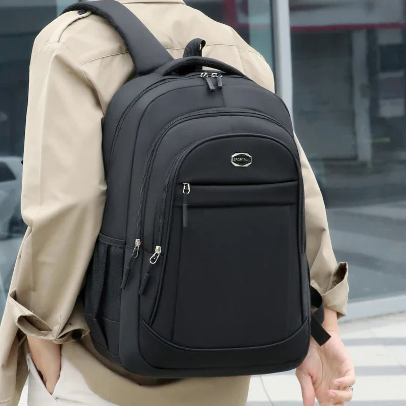 Large capacity multi-compartment backpack with padded shoulder straps