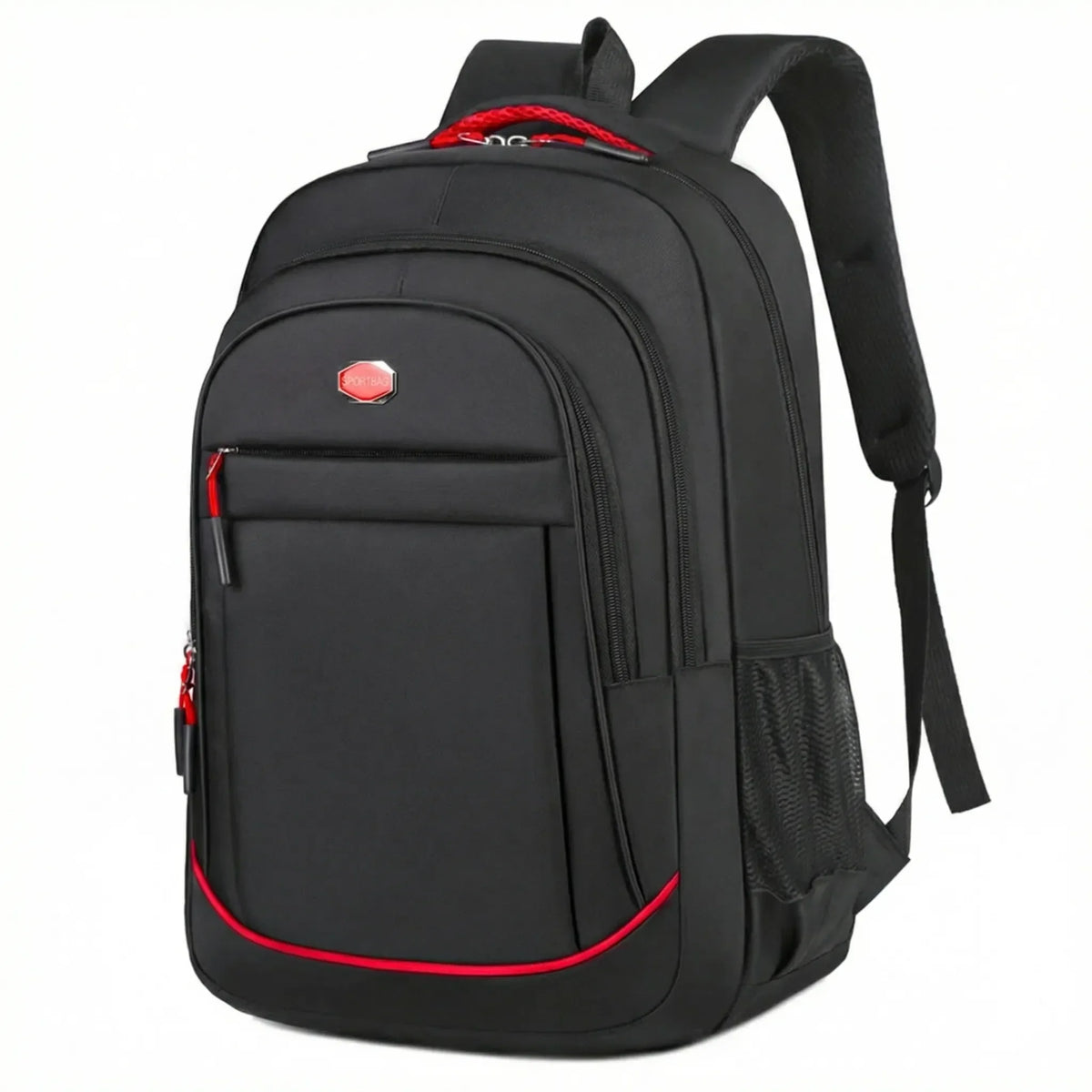 Large capacity multi-compartment backpack with padded shoulder straps