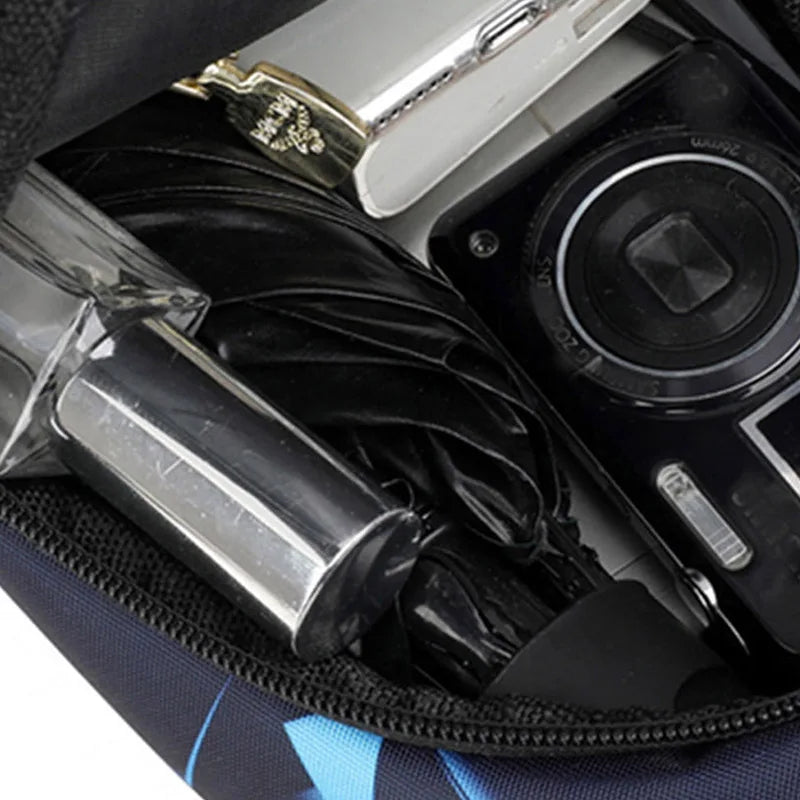 Compact nylon chest bag with adjustable strap and zip closure