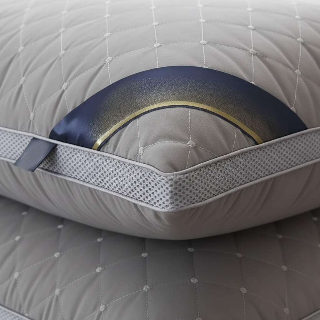Cervical pillow with high-resilience polyester filling and breathable quilted cover
