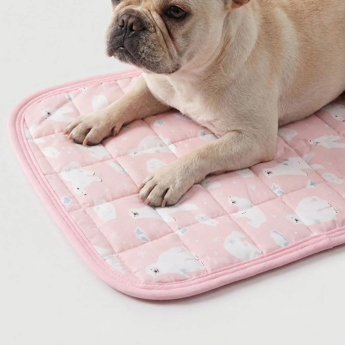 Quilted pet cooling mat with breathable construction for dogs and cats