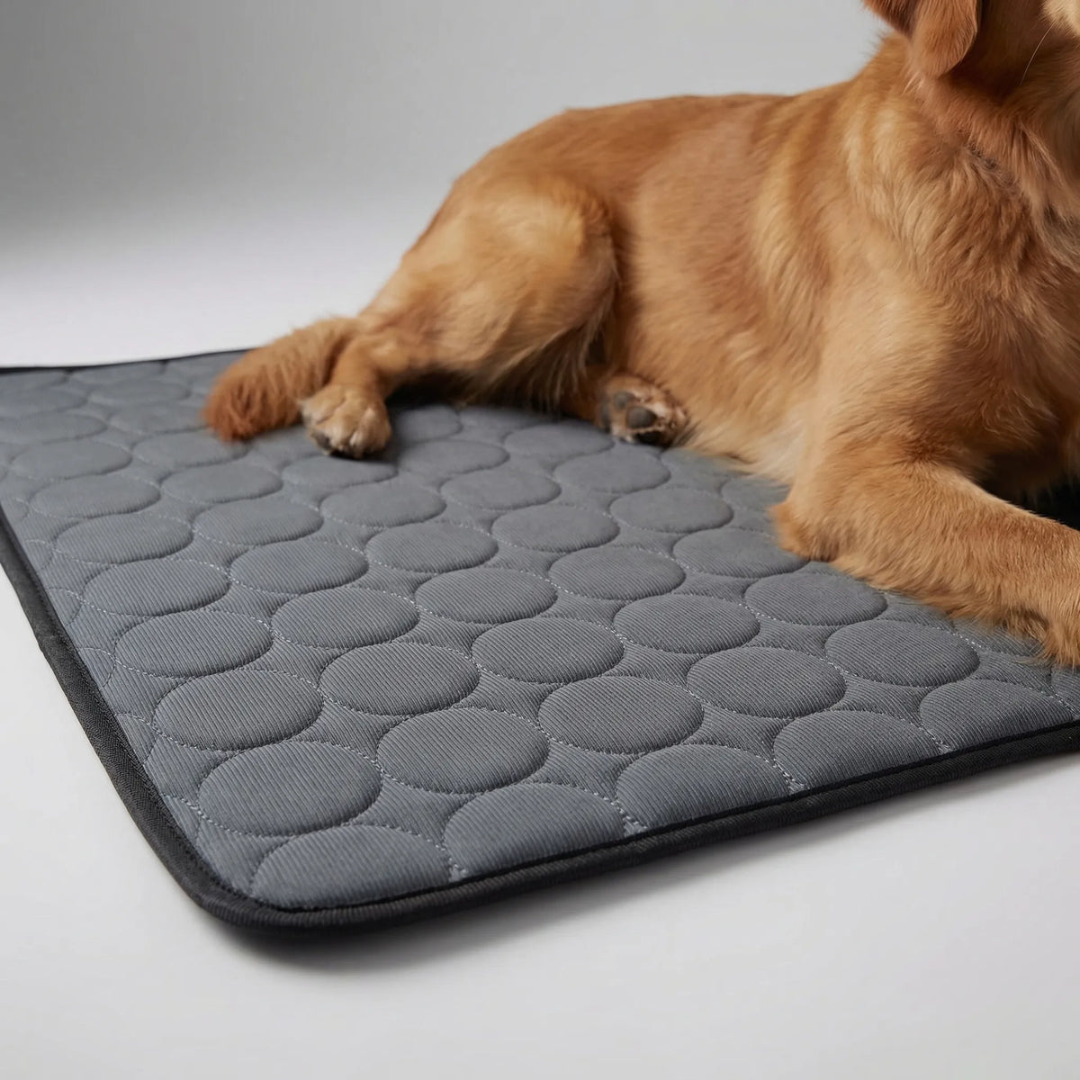 Quilted cooling mat for pets with breathable pebble-pattern surface