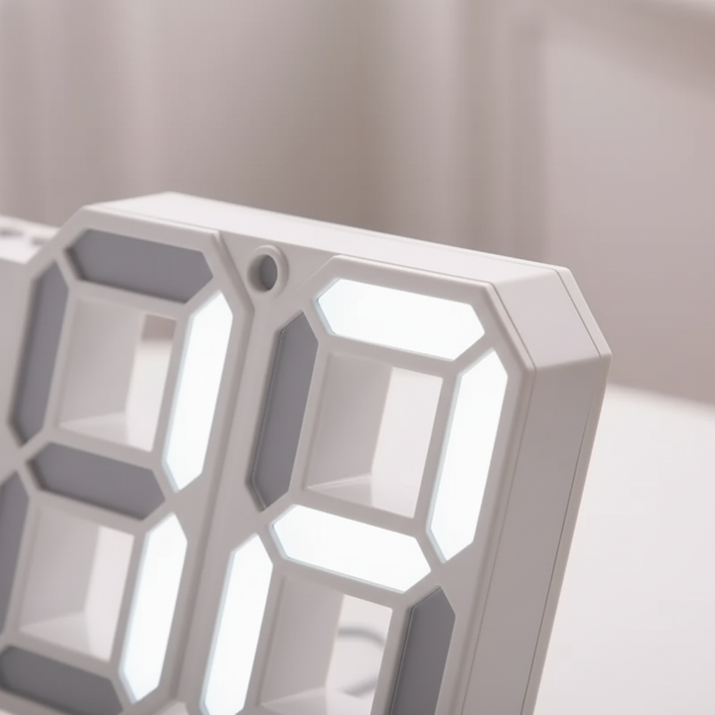 Modern 3D LED digital wall clock with large digits and calendar display