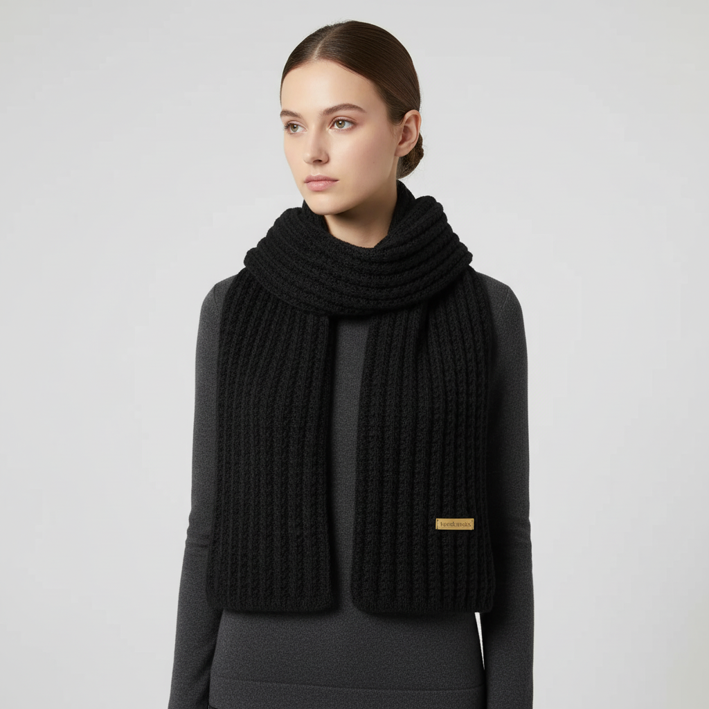 Chunky knit long scarf with cashmere-like softness for winter warmth