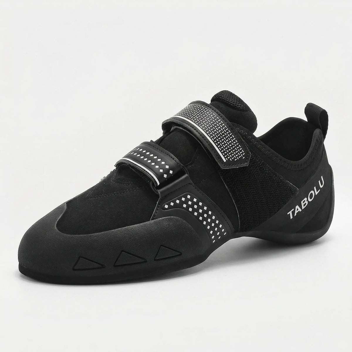 Entry-level climbing shoes with velcro strap and grippy anti-slip sole