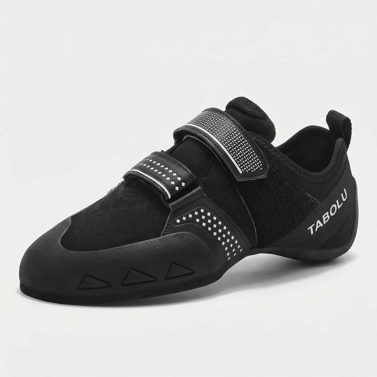 Entry-level climbing shoes with velcro strap and grippy anti-slip sole