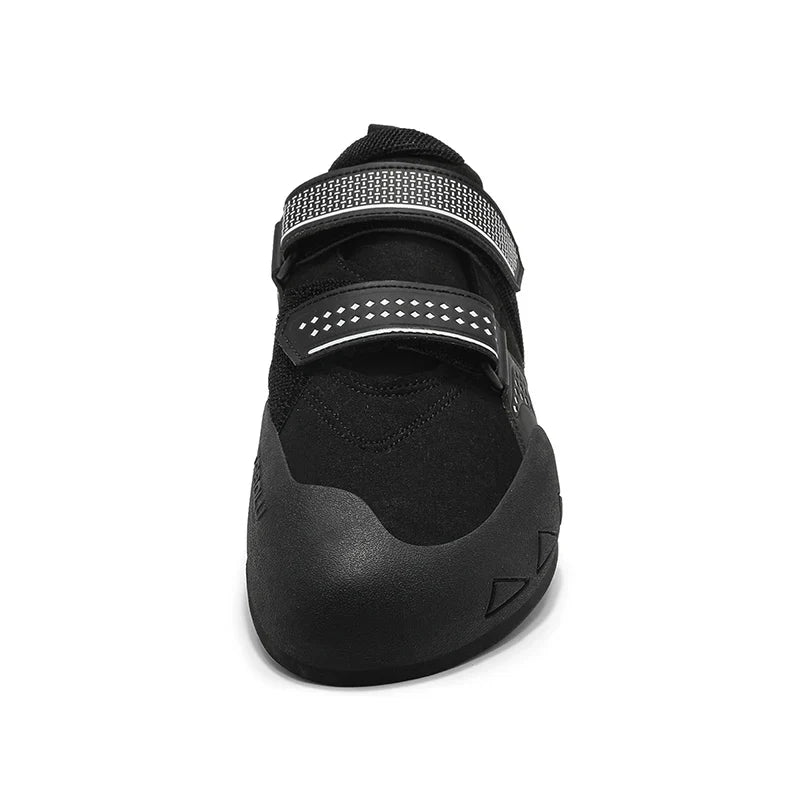 Entry-level climbing shoes with velcro strap and grippy anti-slip sole