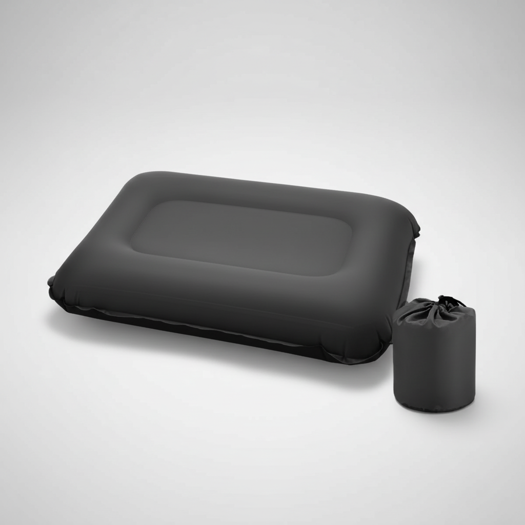 Ultralight self-inflating camping pillow with compact packable design