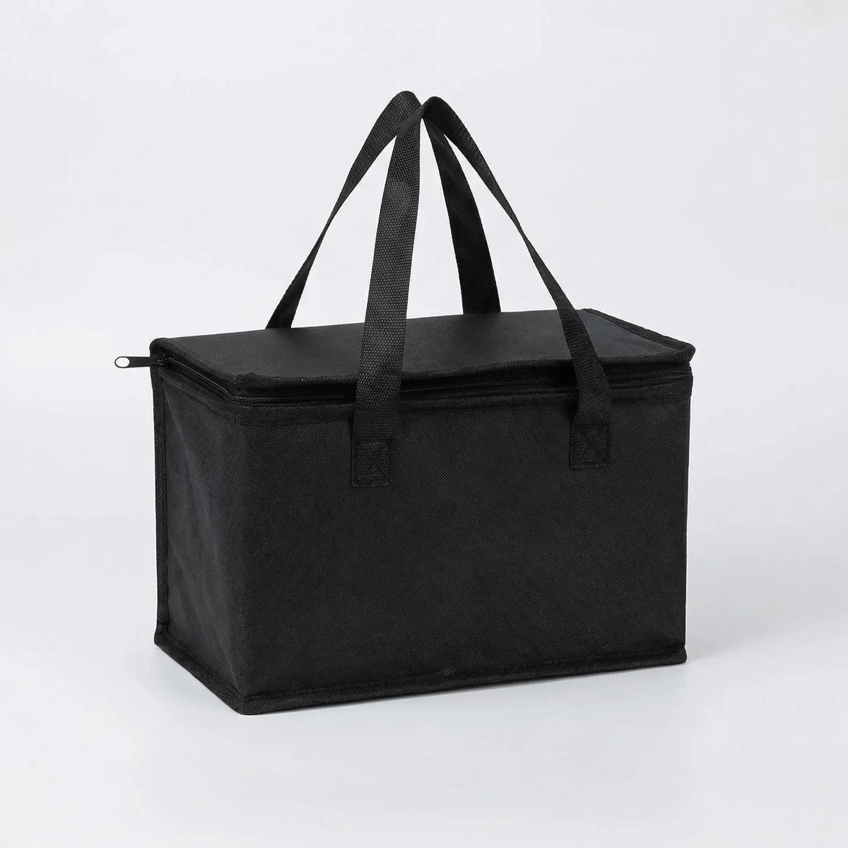 Portable insulated lunch cooler bag with foldable design and reinforced handles