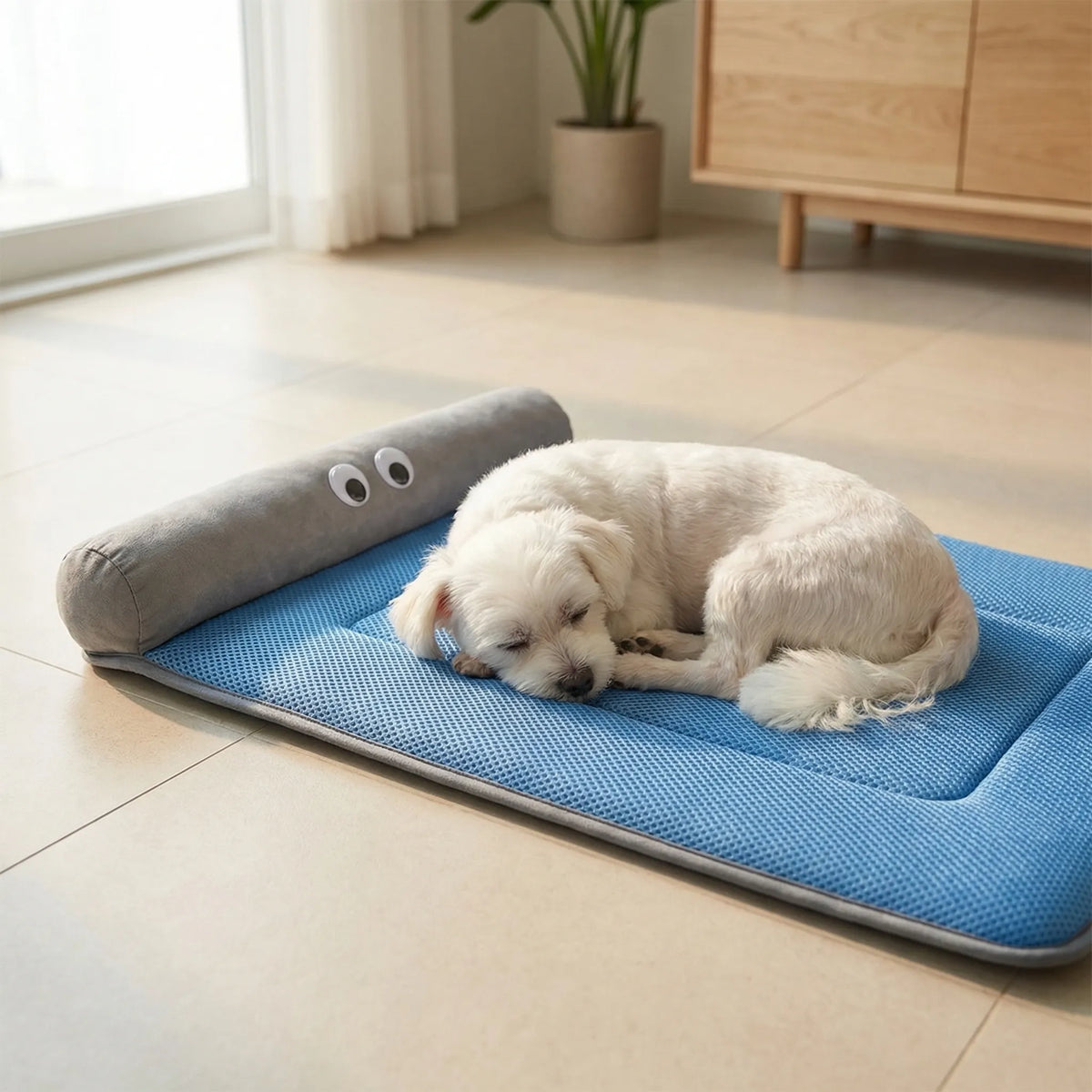 Breathable cooling mat with quilted texture for cats and dogs