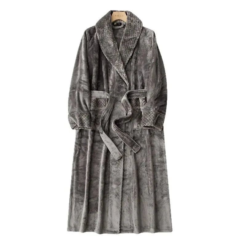 Oversized plush bathrobe with full-length coverage and deep pockets