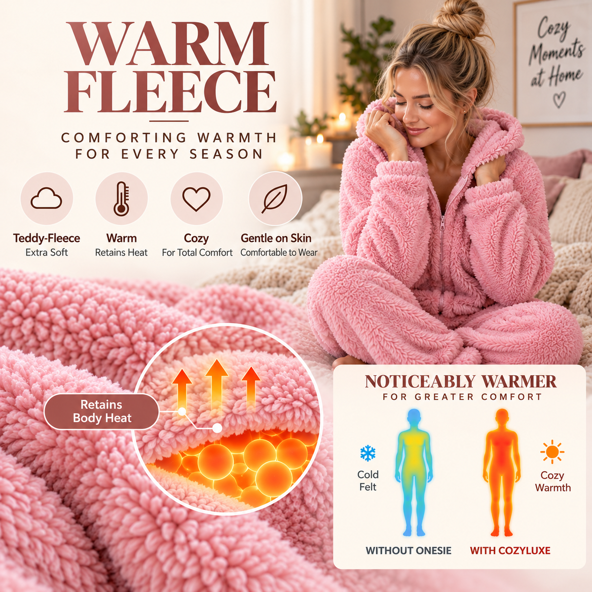 Thrives Outdoor | CozyLuxe Onesie Women's Fleece Jumpsuit with Zip