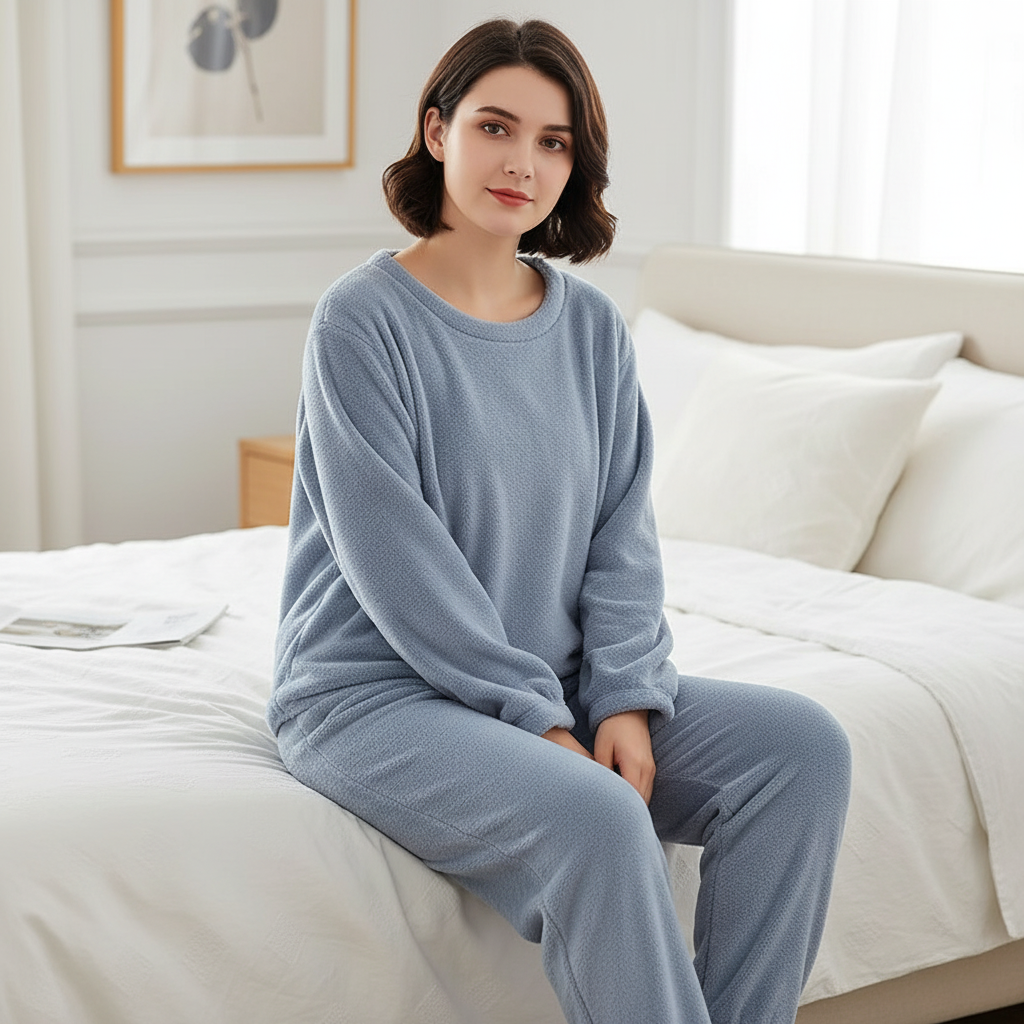 Women's cosy knit pyjama set with breathable warm insulation