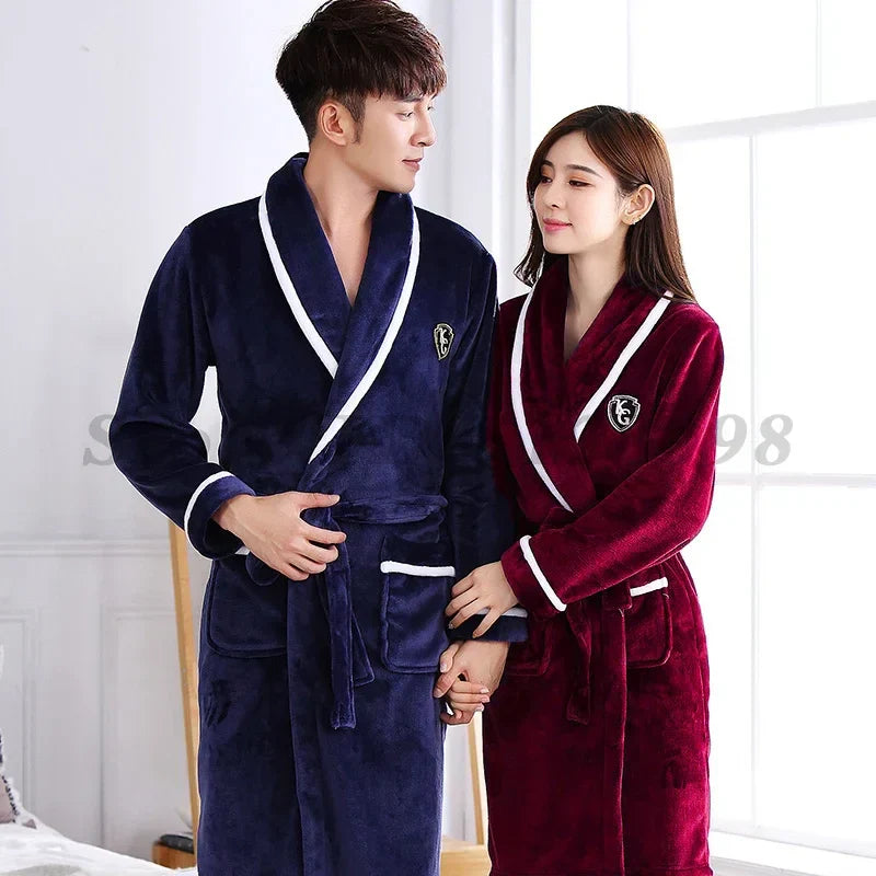 Oversized shawl collar robe with deep pockets and self-tie belt
