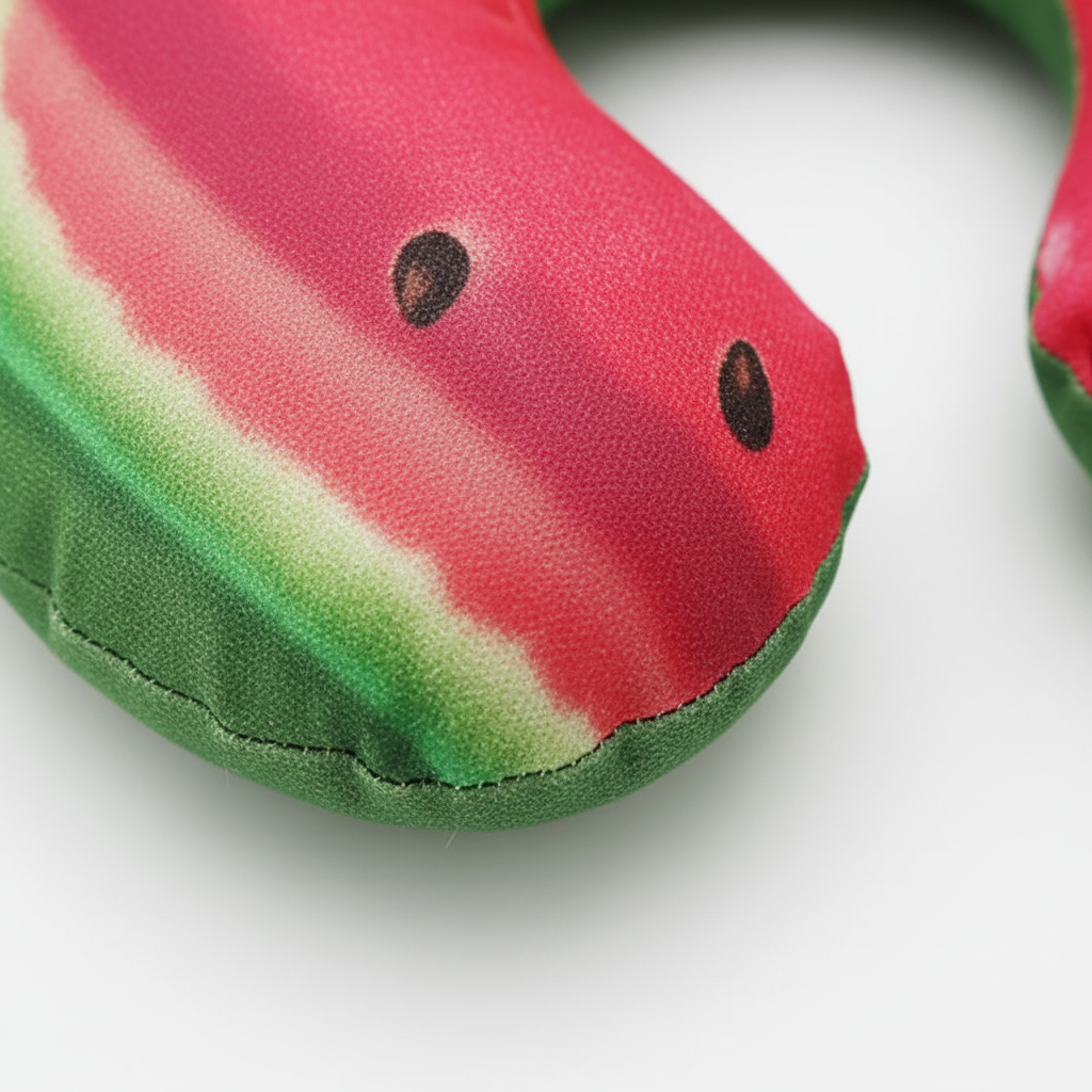 Inflatable U shaped neck pillow with cartoon prints for travel support