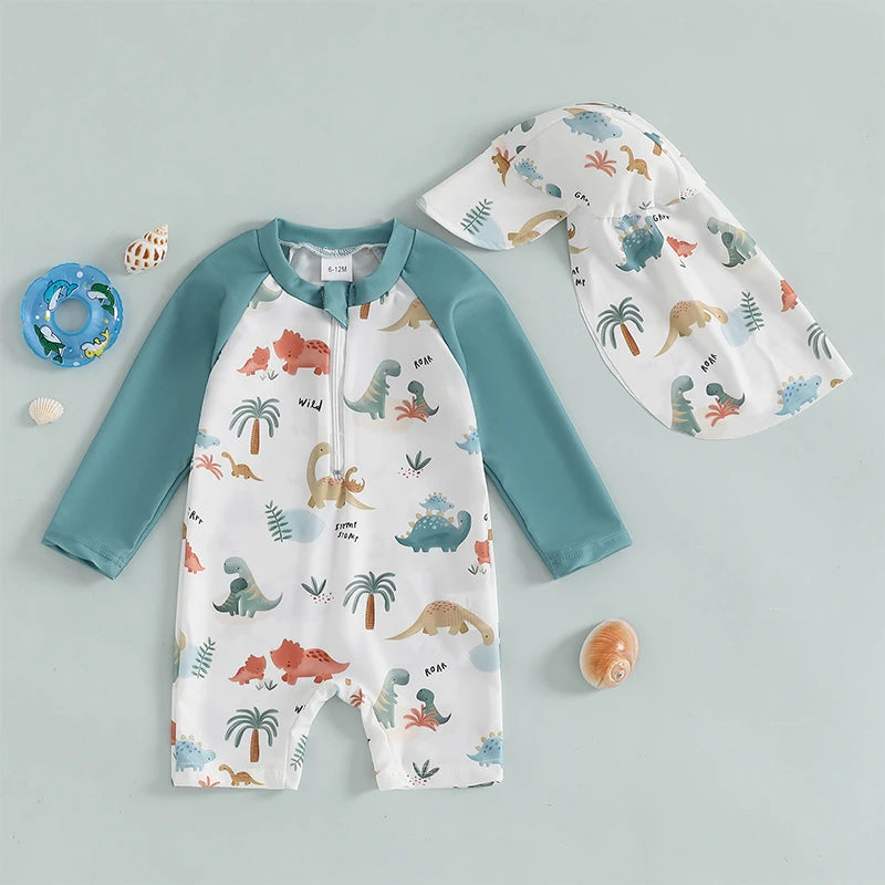 Nordspur | DinoSwim Long-Sleeve Printed Rash Guard Swimsuit
