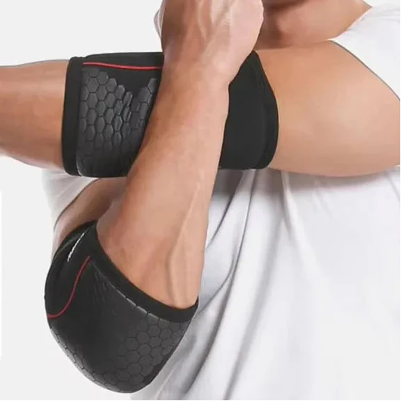 Compression elbow support sleeve for weightlifting and sport
