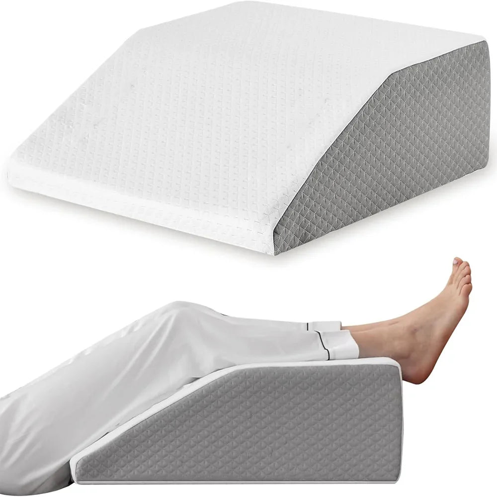 Memory foam leg wedge pillow with breathable removable cover