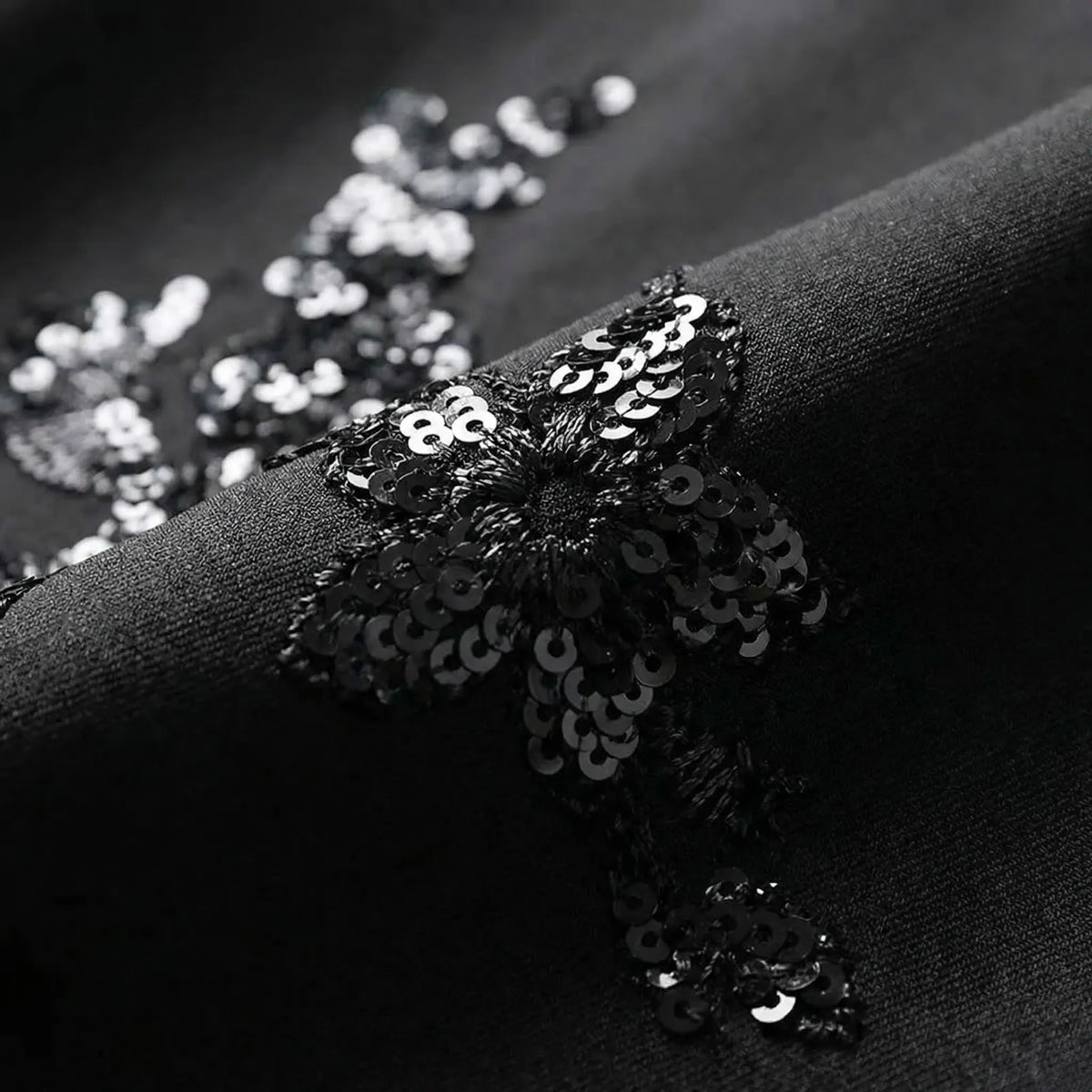 Embroidered sequin co-ord set with long-sleeve shirt and trousers