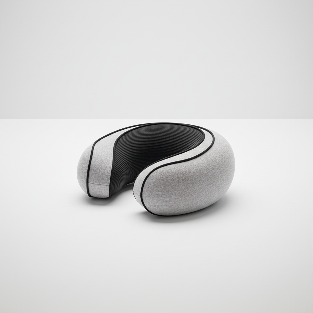 U-shaped travel neck pillow with memory foam and breathable cotton cover