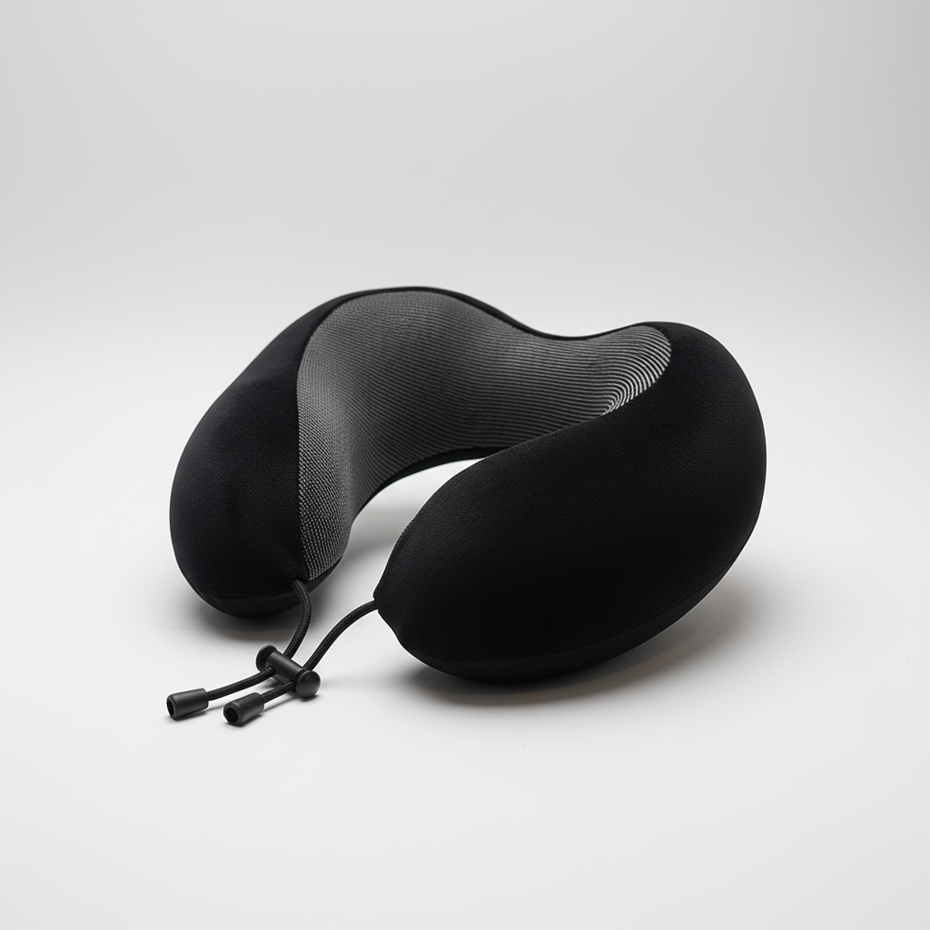 Ergonomic U-shaped travel pillow with memory foam and cotton cover