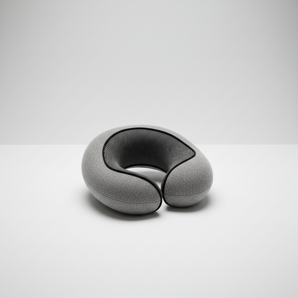 U-shaped travel neck pillow with memory foam and breathable cotton cover
