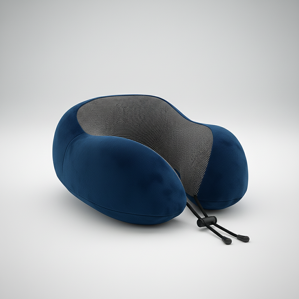 Ergonomic U-shaped travel pillow with memory foam and cotton cover